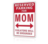 macago Mom Parking Sign Mother's Day Decor Mom Sign Gift for Mother Metal Parking Sign Garage Decor 20,3 x 30,5 cm