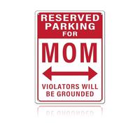 macago Mom Parking Sign Mother's Day Decor Mom Sign Gift for Mother Metal Parking Sign Garage Decor 30,5 x 40,6 cm