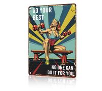 macago Targa in metallo con scritta in lingua inglese "Do Your Best No One Can Do It For You", cartello motivazionale per palestra e allenamento, per casa, palestra, fitness, allenamento, decorazione