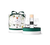Macaja Gin 50cl in cappelliera con 2 bicchieri