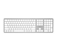Macally BTWKEYMB-US, tastiera wireless Bluetooth estesa Quick-Switch per Mac, PC, iOS e Android, tastierino numerico, layout QWERTY US QWERTY, design in alluminio