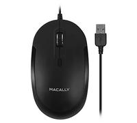 MacAlly DYNAMOUSE-B - Mouse ottico silenzioso con 2 pulsanti, rotella di scorrimento e tasto DPI per Mac e PC, nero