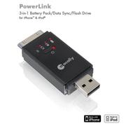 Macally Powerbank 3in1 Nero con 2 GB Flash Per Apple iPod iPhone