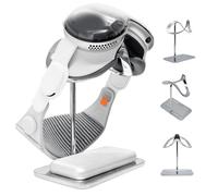 Macally Supporto per Apple Vision Pro con porta batteria, in lega di zinco di alta qualità, base pesante da 1 kg per stabilità, supporto minimalista per display con protezione per lenti, accessori