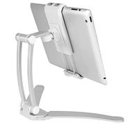 Macally Supporto per tablet da cucina 2 in 1 e supporto da parete per iPad sotto il mobile, perfetto per la lettura di ricette sul piano di lavoro o per l'uso su scrivania da ufficio, compatibile