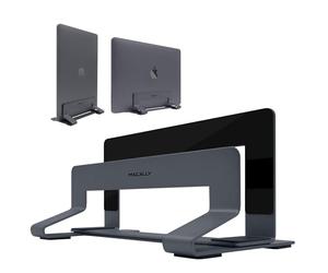 Macally Supporto verticale per computer portatile da scrivania regolabile per compatibilità universale, consente di risparmiare spazio e migliora il flusso d'aria, utilizzabile come supporto per MacBook verticale (Pro/Air) - Telaio ponderato