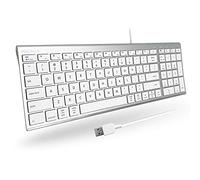 Macally Tastiera per Mac e Windows, compatibile con tastiera cablata Apple, design sottile, salvaspazio, tastiera USB con tastiera numerica, per laptop, MacBook, iMac