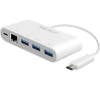 Macally UC3HUB3GBC USB-C 3.1 a 3 porte USB-A + 1 porta Ethernet e 1 adattatore per porta USB-C