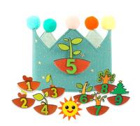 Macamolly Corona di compleanno per ragazza e ragazzo, corona di compleanno con dimensioni e numeri regolabili 1-9, tessuto a corona di compleanno, decorazione di compleanno, verde, custodia inclusa