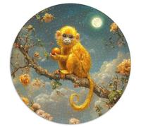 Macaque Monkey 1000 Pieces Round Puzzle Jigsaw Birthday Gift Intellectual Puzzle Per La Decorazione Delle Pareti For Children 1000pcs (67.5x67.5cm)