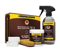 Macari Set per la Cura della Pelle divani Scarpe Auto. Detergente per tappezzeria e Grasso/Crema Pulizia Pelle Auto Come Accessori per Set lustrascarpe, Set di rigenerazione Pelle e Set di Pulizia