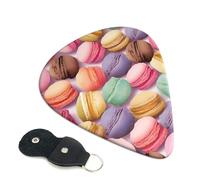 Macaron - 6 plettri per chitarra aromatizzati al biscotto, stampa su entrambi i lati, per chitarra acustica, basso, ukulele, chitarra elettrica (0,46 mm, 0,71 mm, 0,96 mm)