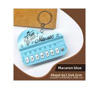 (Macaron Blue)Portachiavi Mini Pianoforte Elettronico con Luce e Musica per Bambini Regalo Creativo