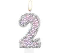 Macaron, candele per 2° compleanno, candela viola rosa numero 2 per torta, candele di perle colorate, decorazioni di compleanno a tema macaron, candela di compleanno per ragazze e ragazzi, forniture