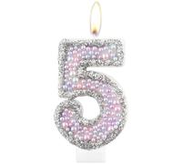 Macaron, candele per 5° compleanno, candela viola rosa numero 5 per torta, candele di perle colorate, decorazioni di compleanno a tema macaron, candela di compleanno per ragazze e ragazzi, forniture