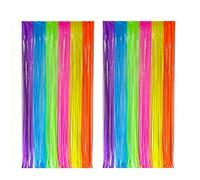Macaron Fluorescente Fringe Curtain 6 Colori Tinsel Backdrop for Christmas Party Decoration Fete Compleanno Glitter Metallico Frangia Tende Compleanno Backdrop Decor