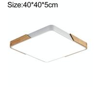 Macaron in legno LED a soffitto quadrato, luce 3 colori, dimensioni: 40 cm (bian
