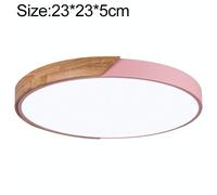 Macaron in legno LED a soffitto rotondo, luce 3 colori, dimensioni: 23 cm (rosa)