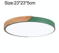 Macaron in legno LED a soffitto rotondo, luce 3 colori, dimensioni: 23 cm (verde