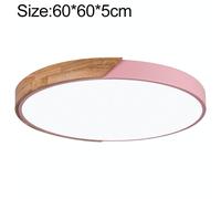 Macaron in legno LED a soffitto rotondo, luce 3 colori, dimensioni: 60 cm (rosa)