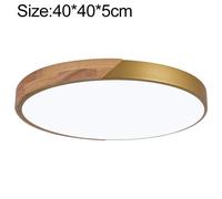 Macaron in legno LED a soffitto rotondo, luce bianca, dimensioni: 40 cm (oro)