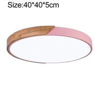 Macaron in legno LED a soffitto rotondo, luce bianca, dimensioni: 40 cm (rosa)