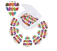 Macaron - Plettro per chitarra con stampa di pasticcini al gusto di biscotti, confezione da 12, con custodia per plettro, 0,46 mm, 0,96 mm, 0,71 mm, accessori per chitarra per basso, chitarra acustica