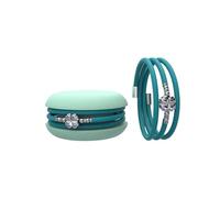 Macaron TOOLATE Bracciale Charm Macaron Donna in Caucciù con Simbolo, Charm Cuore Stella Quadrifoglio, Confezione Pasticcino - Made in Italy