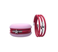 Macaron TOOLATE Bracciale Charm Macaron Donna in Caucciù con Simbolo, Charm Cuore Stella Quadrifoglio, Confezione Pasticcino - Made in Italy