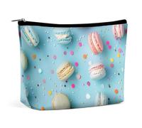 Macarons colorati, borsa per il trucco, borse cosmetiche di grande capacità, pochette portatile per donne