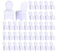 Macarrie 100 Pieces Spandex Chair Covers Bulk Polyester Party Chair Cover Stretch Elastic Chair Slipcovers for Wedding Banquets Reception Celebration Birthday Party Supplies(White)