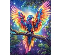 Macaw Parrot on A Branch with Tropical Flowers Rompicapo 300 Pezzi Michelangelo Per Adulti Wildlife Pet Cute Cartone Spesso Cappella Sistina Per Collezione Artistica Edizione Esclusiva Con Colla Incl