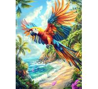 Macaw Parrot on A Tropical Beach Rompicapo 1000 Pezzi La Grande Onda Di Kanagawa Cartone Rigido Arte Orientale Animal Plant Per Decorazione E Passatempo Con Poster Incluso 1000 PCS