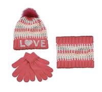 MacBeen Set di Guanti, Cappello e Sciarpa per prescolari da 2 a 5 Anni Colore Rosa Accessori Invernali, S Unisex-Bambini e Ragazzi