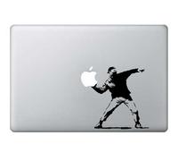 Macbook 13, 15, Decal Sticker 17 pollici nero Banksy Fiori d'arte per computer portatile di Apple