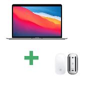 MacBook Air Apple M1 (2020) 13,3', 3.2 Ghz 256 Go 8 Go APPLE GPU 7, Gris Sidéral - AZERTY - Magic mouse 1 Bianco- Ricondizionato - Buono stato