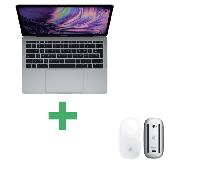 MacBook Pro Core i5 (2017) 13,3', 2.3 Ghz 256 Go 8 Go Intel Iris Plus Graphics 640, Gris Sidéral - AZERTY - Magic mouse 1 Bianco- Ricondizionato - Buono stato