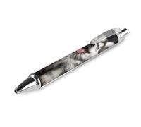 maccbn 1 penna a sfera retrattile da 0,5 mm con inchiostro nero liquido liscio con cane sorridente con impugnatura ergonomica e confortevole, ad asciugatura rapida e senza sbavature, ricaricabile, per