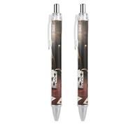 maccbn 2 penne a sfera retrattili da 0,5 mm con inchiostro nero liquido liscio, penne roller per torneo di poker, con impugnatura ergonomica, ad asciugatura rapida e senza sbavature, ricaricabili, per