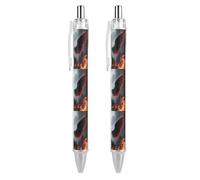 maccbn 2 penne a sfera retrattili da 0,5 mm, inchiostro nero liquido, stile gotico, ali d'angelo, con impugnatura ergonomica e confortevole, ad asciugatura rapida e senza sbavature, ricaricabili, per