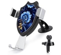 maccbn 3 in 1 Supporto universale per telefono da auto con ventosa regolabile classico blu supporto per telefono cellulare con clip in metallo per ventola parabrezza cruscotto accessori auto