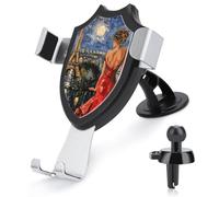 maccbn 3 in 1 Supporto universale per telefono da auto con ventosa regolabile da donna in accappatoio rosso supporto per telefono cellulare con clip in metallo per ventola parabrezza cruscotto
