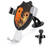 maccbn 3 in 1 Supporto universale per telefono da auto con ventosa regolabile Due fantasmi arancioni Supporto per telefono cellulare con clip in metallo per ventola parabrezza cruscotto accessori auto