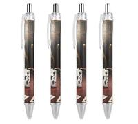 maccbn 4 penne a sfera retrattili da 0,5 mm con inchiostro nero liquido liscio, penne roller per tornei di poker, con impugnatura ergonomica e confortevole, ad asciugatura rapida e senza sbavature