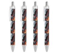 maccbn 4 penne a sfera retrattili da 0,5 mm, inchiostro nero liquido, stile gotico, ali d'angelo, con impugnatura ergonomica e confortevole, ad asciugatura rapida e senza sbavature, ricaricabili, per