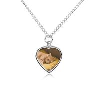 maccbn Accogliente collana con urna a forma di gatto, impermeabile, con ciondolo commemorativo a forma di cuore, con kit di riempimento, catena regolabile da 70,1 cm, gioiello per la cremazione