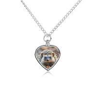 maccbn Collana a forma di riccio con urna per ceneri, impermeabile, ciondolo commemorativo a forma di cuore, con kit di riempimento, catena regolabile da 70,1 cm, gioiello per la cremazione per cani e