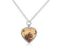 maccbn Collana a forma di serpente a sonagli a spirale per ceneri impermeabile con ciondolo commemorativo a forma di cuore con kit di riempimento, catena regolabile da 70,1 cm, gioiello per la