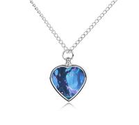maccbn Collana a forma di urna per animali domestici, con ciondolo commemorativo a forma di cuore, impermeabile, con kit di riempimento, catena regolabile da 70,1 cm, gioiello per la cremazione