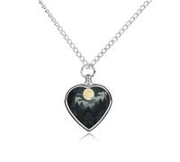 maccbn Collana con ciondolo commemorativo a forma di cuore con luna giapponese, impermeabile, con kit di riempimento, catena regolabile da 70,1 cm, gioiello per la cremazione, regalo per cani e gatti
